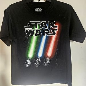 2015 STAR WARS Light Sabers Glow In The Dark Youth M Tshirt